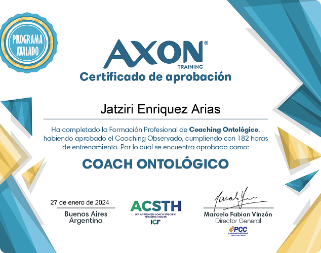 Certificado Coaching Ontologico 1