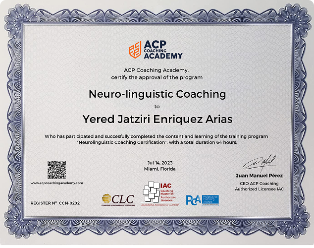 Neuro-linguistic Coaching Yered Jatziri Enriquez 1